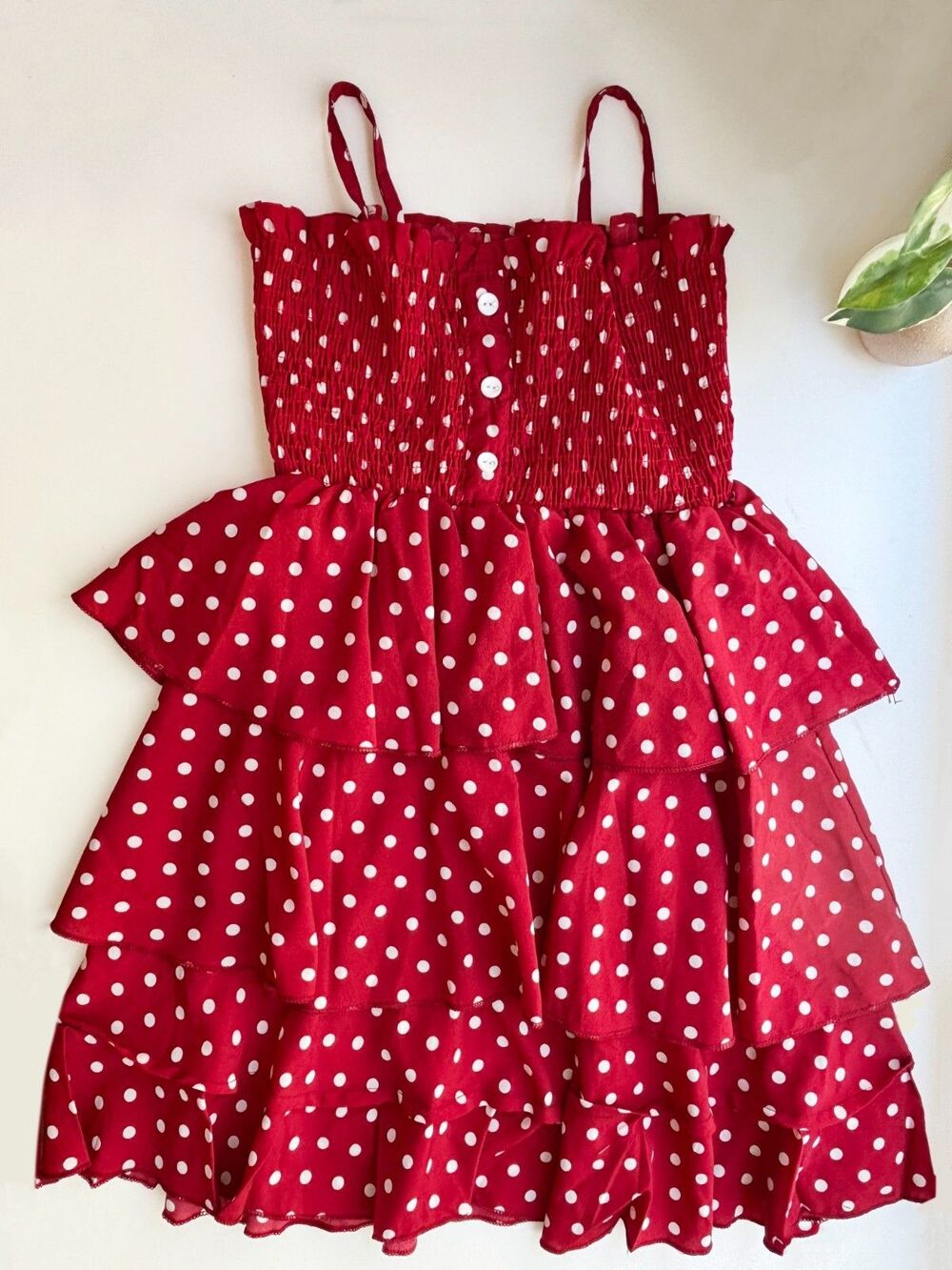 Girls Minnie Mouse Inspired Polka Dot Dress Size 8Y